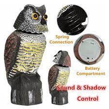 Fake owl decoy dynamic moving wings pest repellent birds scare garden. 10 Rotating Head Scarecrow Fake Owl Decoy Pest Repellent Garden Protector Bird Hunting Shooting Deterrent Scarer Pest Repeller Walmart Canada