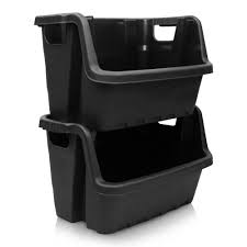 Storage plastic containers 18 gallon stackable tote box bins lids case of 8 gray. Buy Heavy Duty Stacking Crate