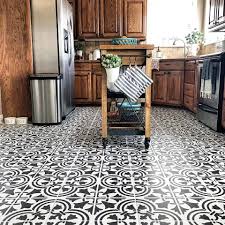 Black And White Kitchen Floor Tiles Design Kitchen Floors Stenciled With Black And White Tile Stencils In Love Kitchendesign Diy Flooring Painted Kitchen Floors White Kitchen Tiles