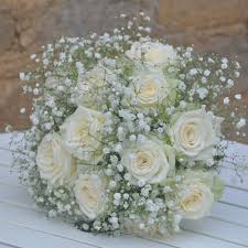 White Roses Gypsophila Bridal Bouquet Beautiful Wedding Flowers Wedding Flowers Bridal Flowers Wedding Bouquets