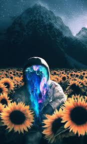 1750 x 3500 jpeg 835kb. Astronaut Sunflower Farm Mountains Surreal 1280x2120 Wallpaper Wallpaper Backgrounds Wallpaper Art