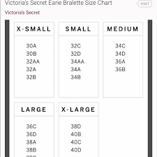 vs bralette size chart