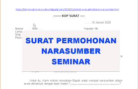 15 Contoh Surat Permohonan Narasumber 2020 Format Administrasi Desa