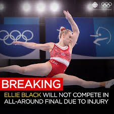(clicking the grey box will reveal the spoiler underneath when used in comments and posts) Cbc Olympics S Tweet Breaking Ellie Black Will Not Be Competing In The All Around Finals Event In Women S Artistic Gymnastics Due To An Ankle Injury Sustained During Training More Trendsmap