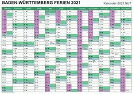 Kalender arbeitstage 2021 baden württemberg 2021. Excel Kalender 2021 Kostenlos
