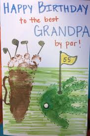 Golf Footprint Handprint Art Grandpa Birthday Card Grandpa Birthday Gifts Dad Birthday Card