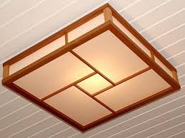 Deckenlampe Shoji Stil Angeschaltet Japanische Mobel Paravent Holz Japanische Lampen