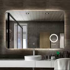 Large round bathroom mirror cabinet. Large Backlit Led Illuminated Modern Bathroom Mirror W Demister Round Magnifier Ebay