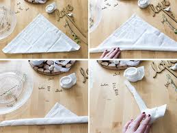 Ob valentinstag, hochzeit oder auch als überraschung zum sonntagsfrühstück für den liebsten, die zum herz gefaltete serviette. Servietten Falten Fuer Hochzeit Rose Step 1 Schon Bei Dir By Depot