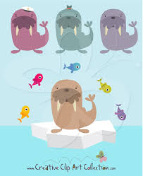 You can browse the pages on this website or use the search box to find what. Cute Walrus And Fish Clip Art Set Creative Clipart Collection Art Clipart Cartoon Clip Art Art