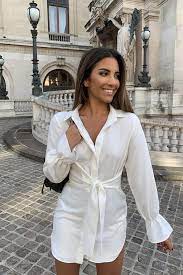 Obviously it looks right at home with a suit, but pairing the button down collar is one of the more casual styles (and the one women most often call your shirts. Stephsa White Drape Detail Shirt Dress From In The Style On 21 Buttons