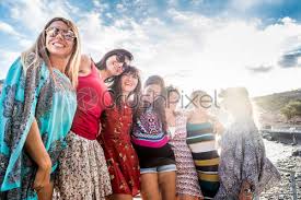 Good morning messages for friends: People Friends Group Of Young Cheerful Women Smiling And Having Stock Photo Crushpixel