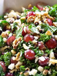 Grape And Feta Kale Salad Recipe Healthy Salad Recipes Kale Salad Recipes Healthy Recipes