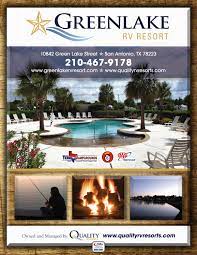 Located at the upper end of lake medina in the texas hill country, we are close to san antonio, bandera, state parks, natural areas, and much. Greenlake Quality Rv Resort By Ags Texas Advertising Issuu