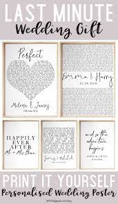 Last Minute Wedding Gift Print It Yourself Personalised Wedding Poster Anniversary P Last Minute Wedding Gifts Last Minute Wedding Birthday Gifts For Sister