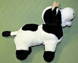 Black And White Stuffed Dog 14 Animal Express Cow Hand Puppet Stuffed Animal Full Body Plush Black White Animalexpress Hand Puppets Puppets Animals
