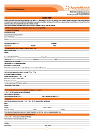 Apollo Munich Personal Accident Insurance Claim Form