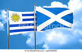Veel lokale autoriteiten in schotland vliegen. Uruguay Flag With Scotland Flag 3d Rendering Canstock