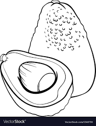 Black And White Cartoon Illustration Of Avocado Fruit Food Object For Coloring Book Download A Free P Coloring Books Cartoon Butterfly Black And White Cartoon