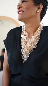Indulge in the exquisite allure of Mindy Lam's jewelry—a fusion of opulence  and versatility, much like the one-of-a-kind necklace adorning me. Each  piece is a statement, echoing Jara's distinct elegance. This is