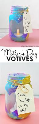 Cute Birthday Crafts For Mom Mother S Day Mason Jar Votives I Heart Arts N Crafts Easy Mother S Day Crafts Mothers Day Crafts For Kids Mother S Day Diy