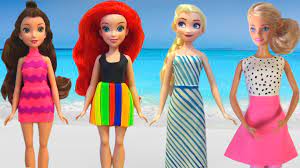 Play Doh Dresses For Barbie Disney Princess How To Make Doll Clothes Diy For Barbie Dress Up Puppen