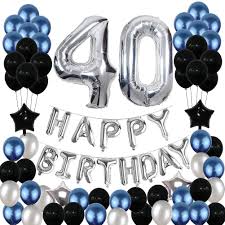 All coloring pages » holiday » birthday » birthday number » happy 40th birthday. Amazon Com 40th Birthday Decorations 40 Birthday Balloons Party Supplies Happy Birthday Banner Latex Balloons Foil Star Balloons Blue Black 81pcs Toys Games