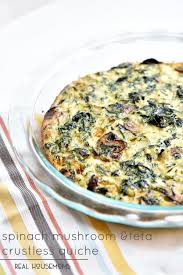 Spinach Mushroom Feta Crustless Quiche Is The Best Breakfast Or Dinner Without All The Guilt Recipes Quiche Recipes Best Breakfast