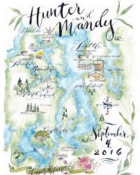 Love Painting Maps That S Feature A Ton Of Water This Is An Original 11x17 Map To Be Di Wedding Map Illustration Watercolor Wedding Map Map Wedding Invitation