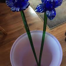 Feel free to ask questions. Find More 2 Murano Style Long Stem Cobalt Blue Glass Flowers Perfect Condition For Sale At Up To 90 Off