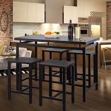 The table folds down and you can use. Counter Height Table Set Of 5 Breakfast Bar Table And Stool Set Minimalist Dining Table With Backless Stools Wood Top Pub Table Chair Set For Kitchen Apartment Bistro Space Saving