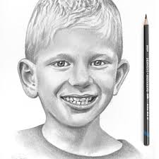 Commissioned b&w pencil drawings of grandchildren