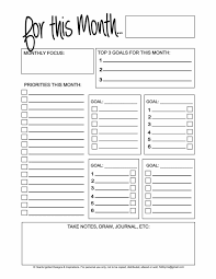 Monthly Goals Page Blank And Simple Monarch Letter Size 11 X 8 5 Daily Planner Pages Planner Pages Journal