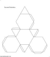 Net Truncated Tetrahedron Paper Models Art Cube Paper