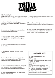 Watching television is a popular pastime. 8 Best 80s Movie Trivia Printable Printablee Com