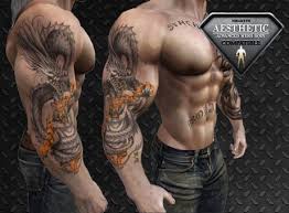 More images for dragon and tiger tattoo » Second Life Marketplace D Tox Dragon Tiger Sleeve Rt
