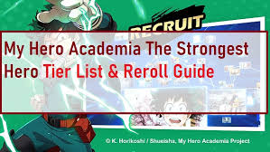 Recruiting heroes involves spending recruit tickets in the strongest hero's gacha system, and so far, it seems the drop rates are pretty low — 5% for heroes, 95 when you aren't completing quests, you can form parties of 3 and show your quirks off in my hero academia the strongest hero pvp battles. Zfghkgiycbirym
