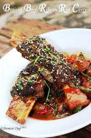 Braised Beef Short Ribs In Red Curry Resep Iga Sapi Kuah Kari Resep Iga Resep Daging Sapi Resep Makanan