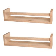 Handmade floating ledge shelf for pictures, books, display, decoration, and organization. Nursery Shelves Set Of 2 Natural Wood Floating Wall Bookshelves For Kids Nursery Book Shelves For Wall Bathroom Decor Kitchen Spice Rack Burlywood Buy Online In Botswana At Botswana Desertcart Com Productid 221312063