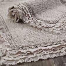 Frayed Edge Bath Rug Dove Gray 21x34 Farmhouse Rugs Bath Rug Bathroom Rugs