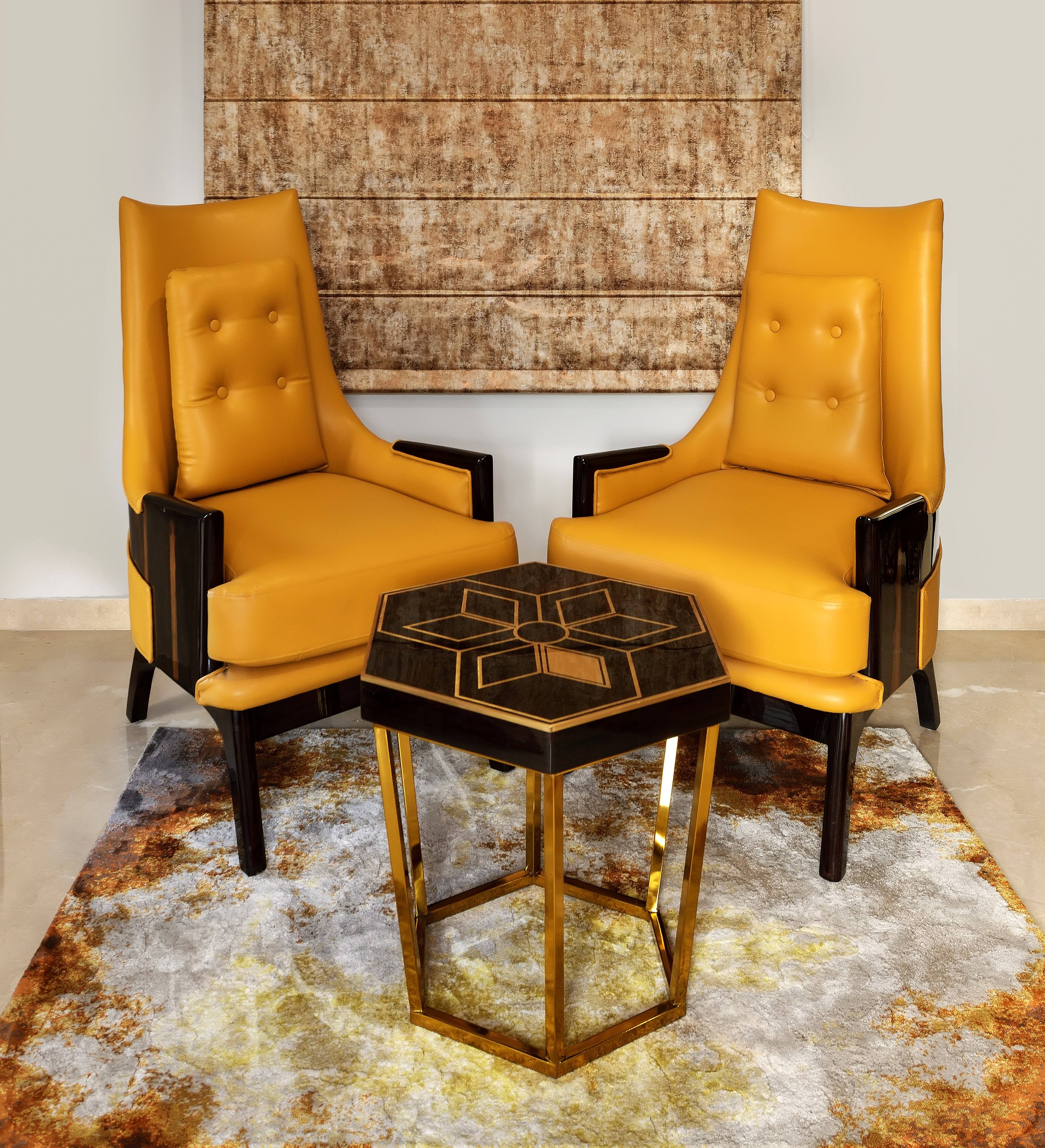 Set of two canary chairs and hexagonal cocktail table product image