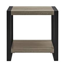 Living room, dining room, bedroom, outdoor & patio, home office Walker Edison 24 Urban Blend Side Table In Driftwood And Black W24ubstag