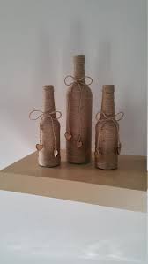 Items Similar To Twine Wrapped Bottles Set Of 3 On Etsy Artesanato De Garrafa Garrafas Decoradas Garrafas Recicladas