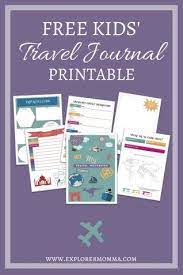 Free Kids Travel Journal Printable Kids Travel Journal Travel Journal Travel With Kids