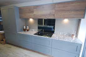 I totally understand your frustration with finding the right mix of color and sheen—it's almost like mission since painting my cabinets was the absolute last step in the whole kitchen remodel, i was unable to. New Handle Less Taransey Shaker Display Painted In Roofers Lead And Complimented Wit Modern Kitchen Cabinet Design Kitchen Cabinet Design Painting Oak Cabinets