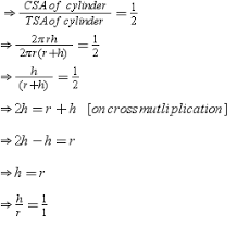 This includes lateral surface area of a cuboid as well. Answer The Question 1 Ratio Between The Csa And Tsa Ot A Right Circular Cylinder Ts 2 Find Me Maths Surface Areas And Volumes 13459763 Meritnation Com