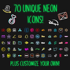 80 Neon Retro 80s App Iphone Icons For Customizing Custom Etsy In 2020 Iphone Icon Homescreen Icon
