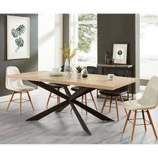 Charlie Table A Manger De 8 A 10 Personnes Style Industriel Plateau Mdf Et Pieds Metal L 200 X L 100 Cm Salle A Manger Style Industriel Table Salle A Manger Salle A Manger Table Ronde