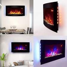 Upgrade your living space with a wall mounted electric fireplace from bbqguys. Heatsure Wall Mounted Electric Fireplace Glass Heater Fire Remote Control Led Ebay