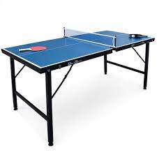 mini table de ping pong 150x75cm table pliable indoor bleue avec 2 raquettes et 3 balles valise de jeu pour utilisation interieure sport tennis de table table de tennis de table achat prix fnac